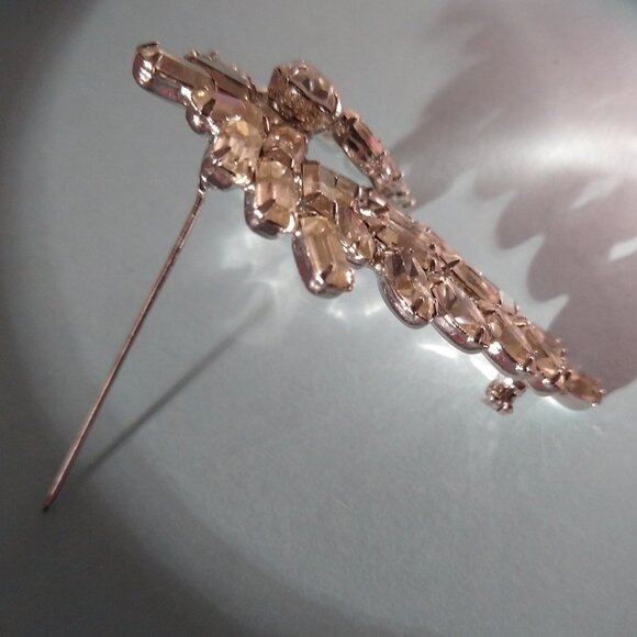 Vintage Rhinestone Brooch Pin 1950s Mid-Century - Picture 3 of 9